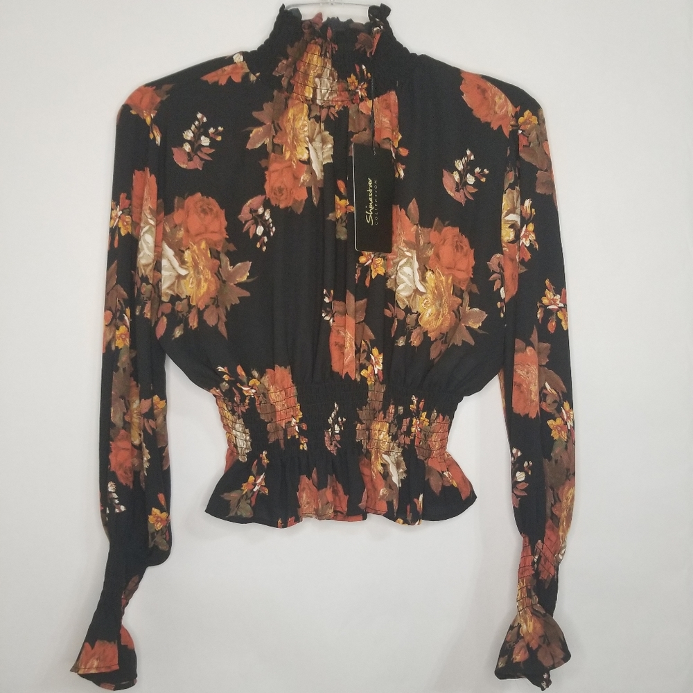 NWT SHINESTAR COLLECTION Smocked Blouse